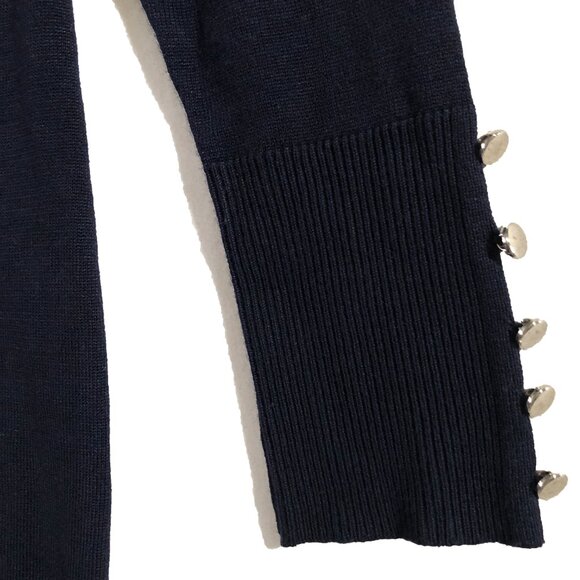 89th & Madison Cardigan Womens Size S Navy Open Front Pockets Long Knit Sweater - Picture 9 of 11